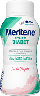 Meritene Resource Diabet Drink Fragola 200ml Alimento iperproteico a basso indice glicemico per persone diabetiche