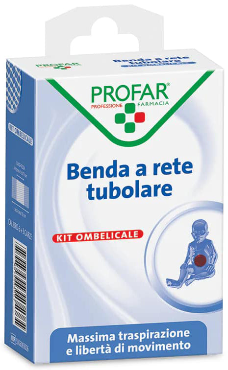 BENDA A RETE ELASTICA OMBELICALE 3 MT TESI + 3 GARZE CALIBRO 6 PROFAR