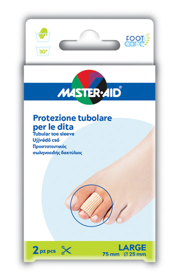 PROTEZIONE TUBOLARE IN GEL MASTER-AID FOOTCARE ELASTICIZZATO LARGE 7,5 CM 20 MM 2 PEZZI C5