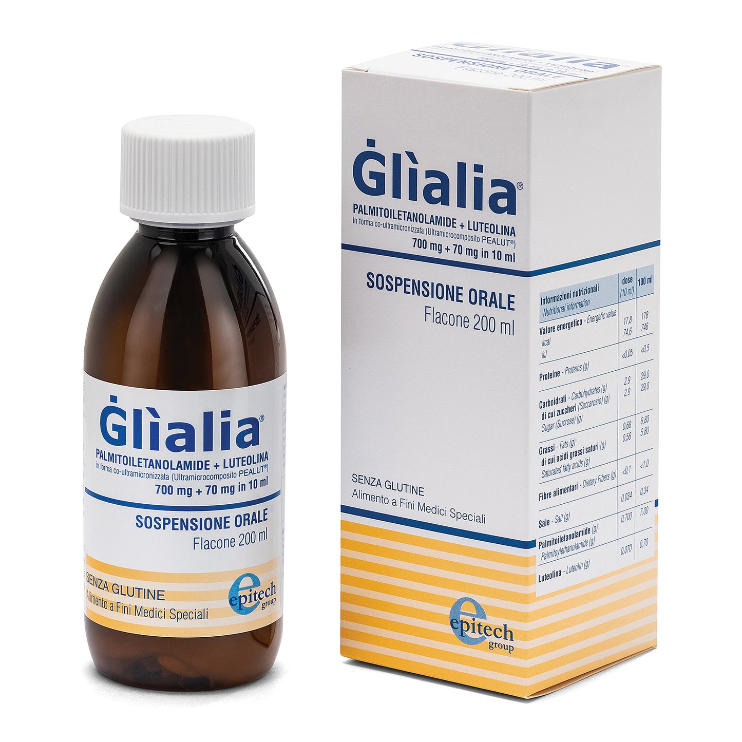 GLIALIA SOSPENSIONE ORALE 700 MG + 70 MG 200 ML