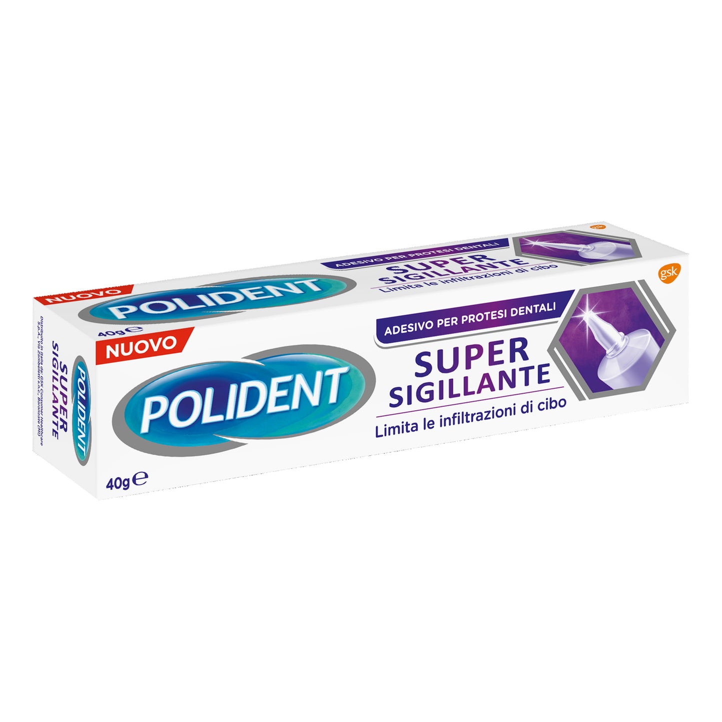 Polident Super Tenuta+ Sigillante adesivo per protesi dentale gusto neutro 40g