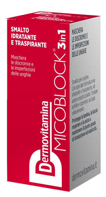 Dermovitamina micoblock 3 in 1 smalto idratante e traspirante Rosso 5 ml