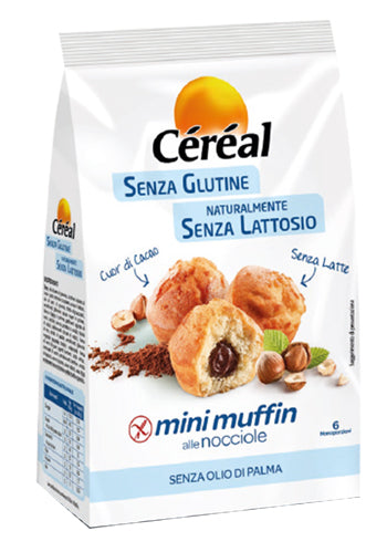 CEREAL MINI MUFFIN ALLE NOCCIOLE SENZA GLUTINE E LATTOSIO 6 MONOPORZIONI