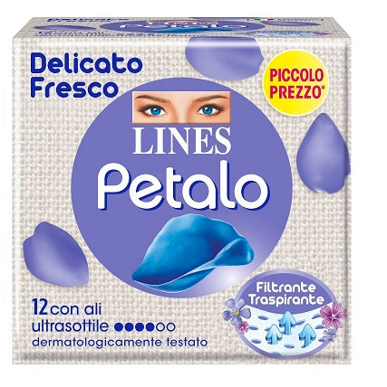LINES PETALO BLU ASSORBENTE CON ALI 12 PEZZI