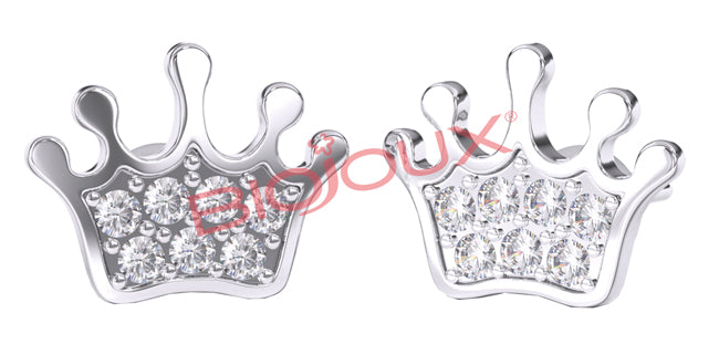 BJT705 ORECCHINI BABY CROWN STAINLESS STEEL