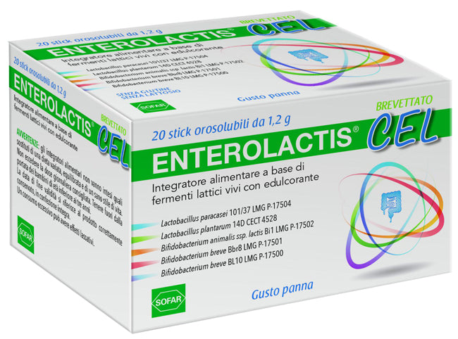 Enterolactis Cel 20 Stick Oroslubili Integratore di fermenti lattici vivi