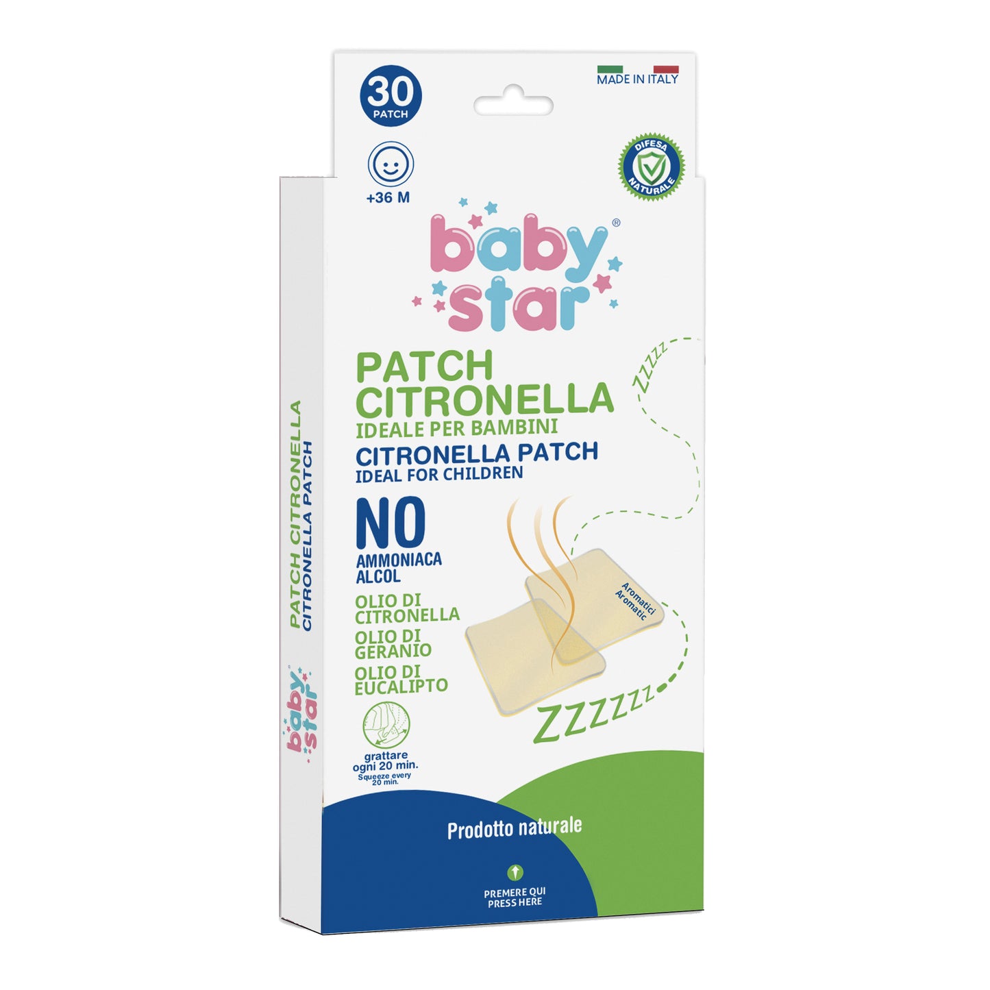 BABYSTAR NATURAL PATCH CITRONELLA 30 PEZZI