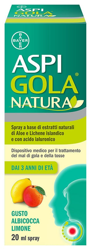 Aspi Gola Natura Spray Gola con estratti naturali Limone e Albicocca 20ml