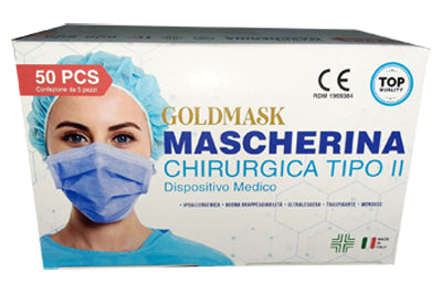 MASCHERINA CHIRURGICA GOLDMASK TIPO II 50 PEZZI