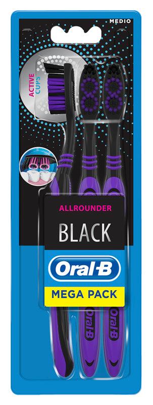ORALB ALL ROUNDER BLACK SPAZZOLINO MANUALE 3 PEZZI