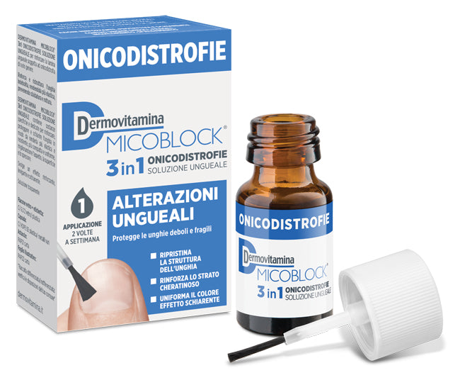 Dermovitamina micoblock 3 in 1 Onicodistrofie Alterazioni Ungueali 7ml Rinforza, protegge e leviga l’unghia indebolita
