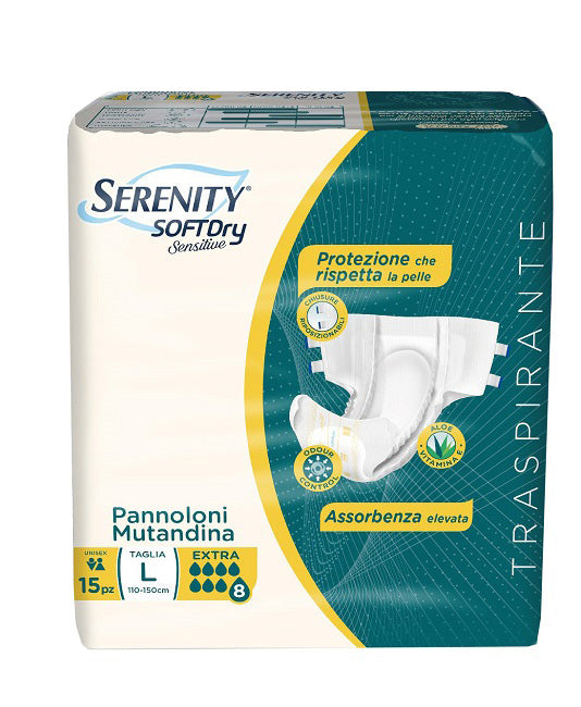 PANNOLONE MUTANDINA SERENITY SD SENSITIVE EXTRA L 15 PEZZI
