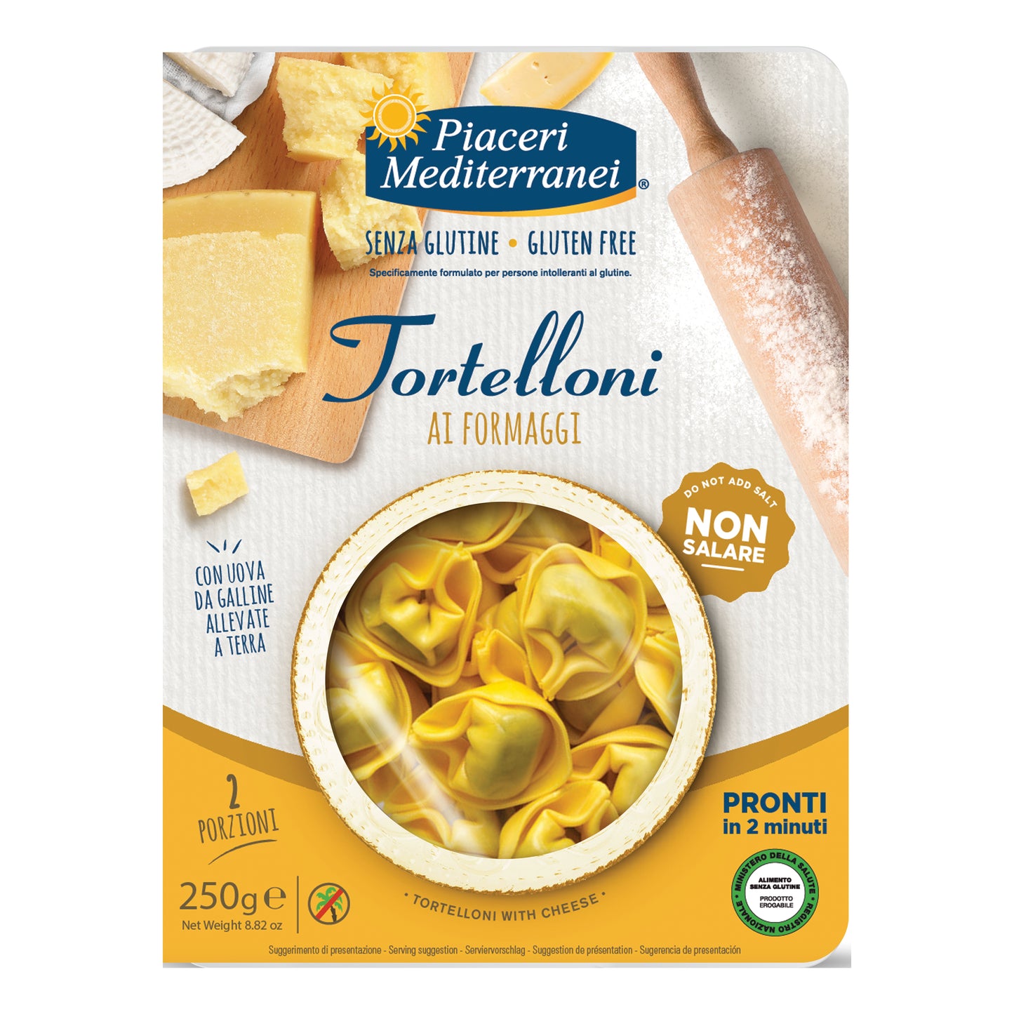 PIACERI MEDITERRANEI TORTELLONI AI FORMAGGI 250 G