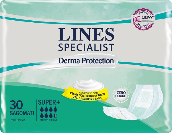 PANNOLONE PER INCONTINENZA LINES SPECIALIST DERMA SAGOMATO SUPER+ 30 PEZZI