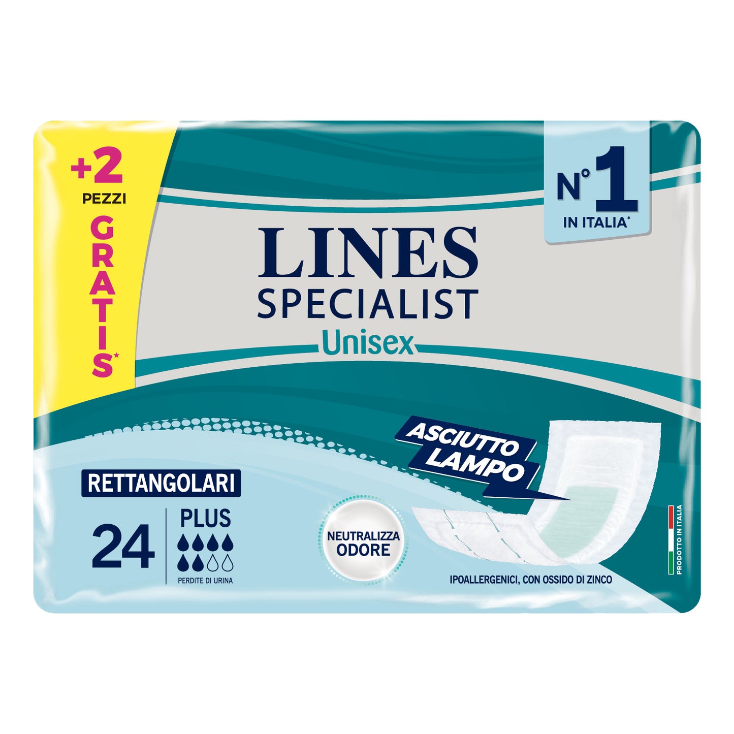 PANNOLONE PER INCONTINENZA LINES SPECIALIST DERMA RETTANGOLARE 30 PEZZI