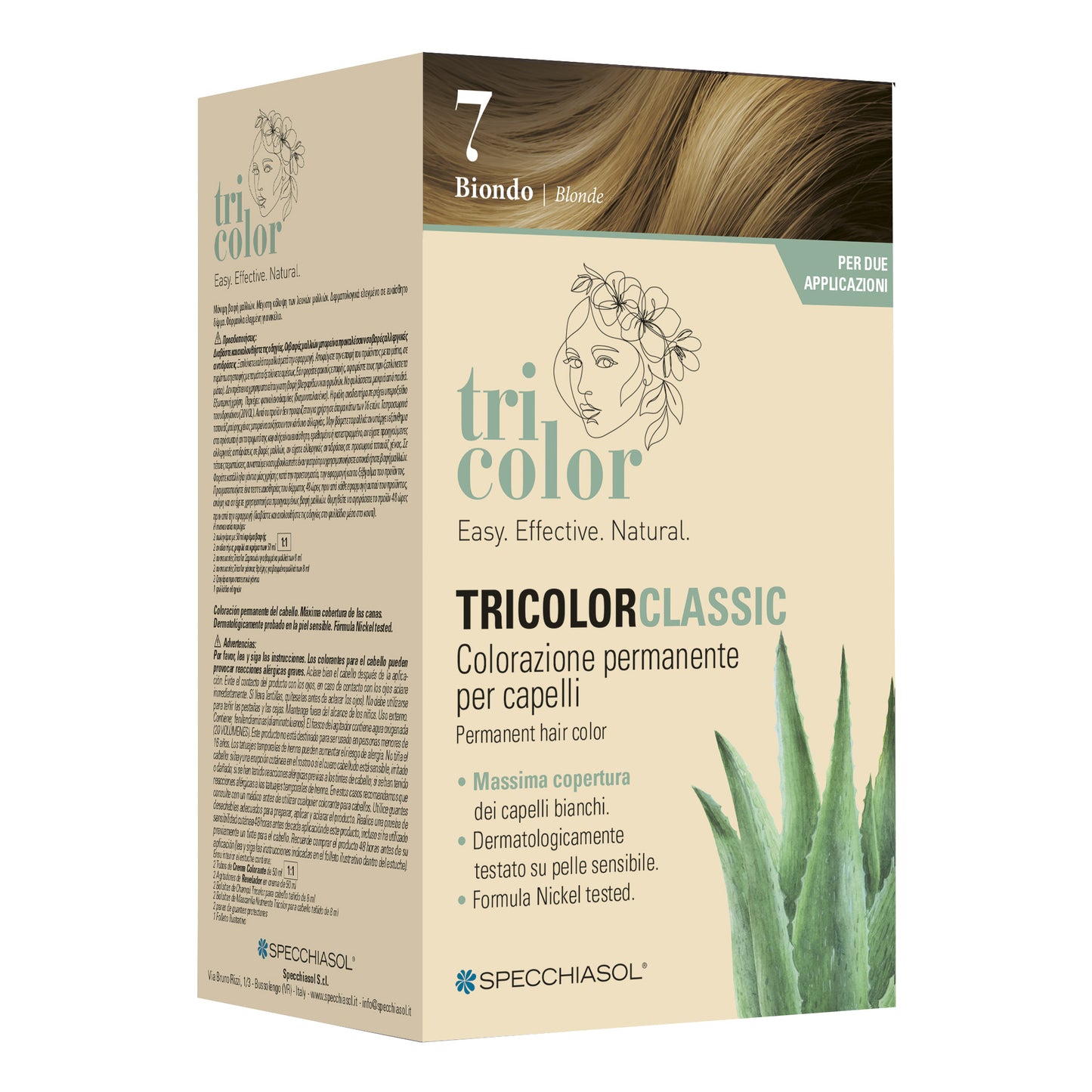TRICOLOR CLASSIC 7 BIONDO 2 TUBI 50 ML + 2 SHAKER 50 ML + 4 BUSTINE 8 ML