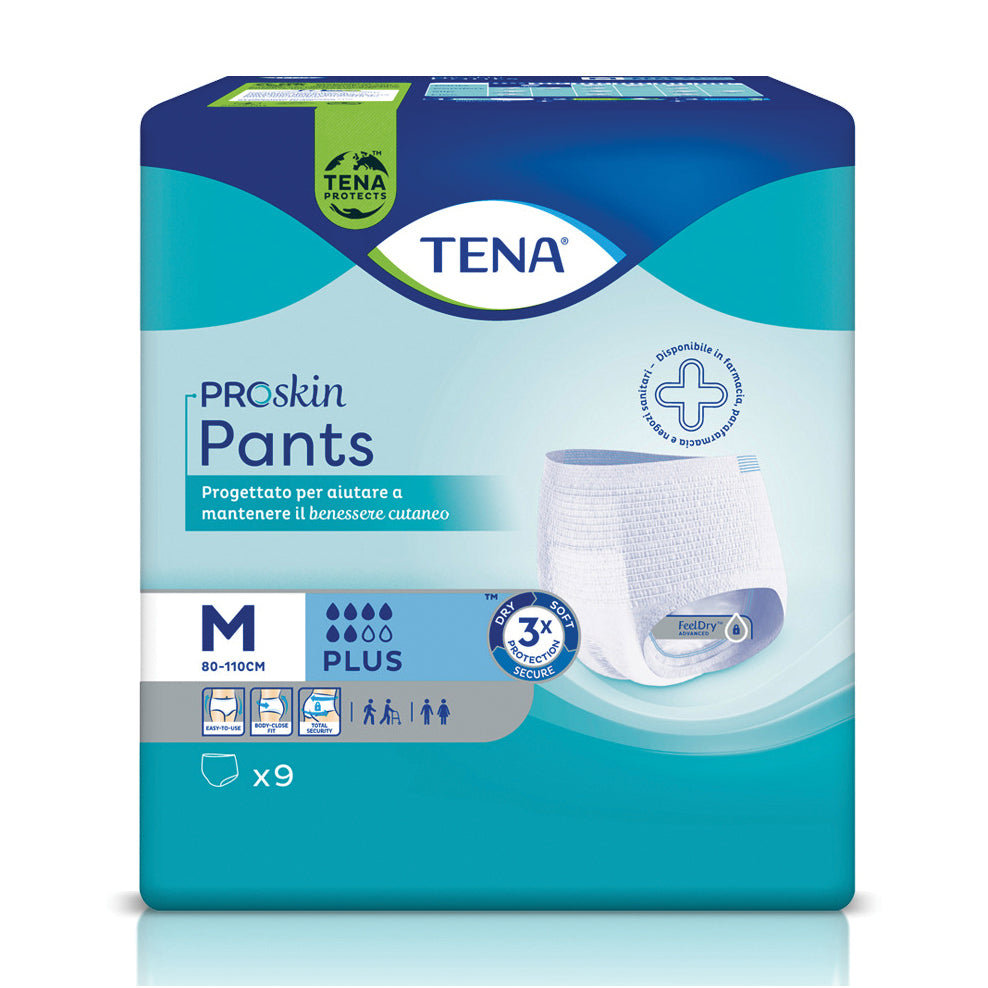 PANNOLONE PER INCONTINENZA TENA PANTS PLUS MEDIUM 9 PEZZI