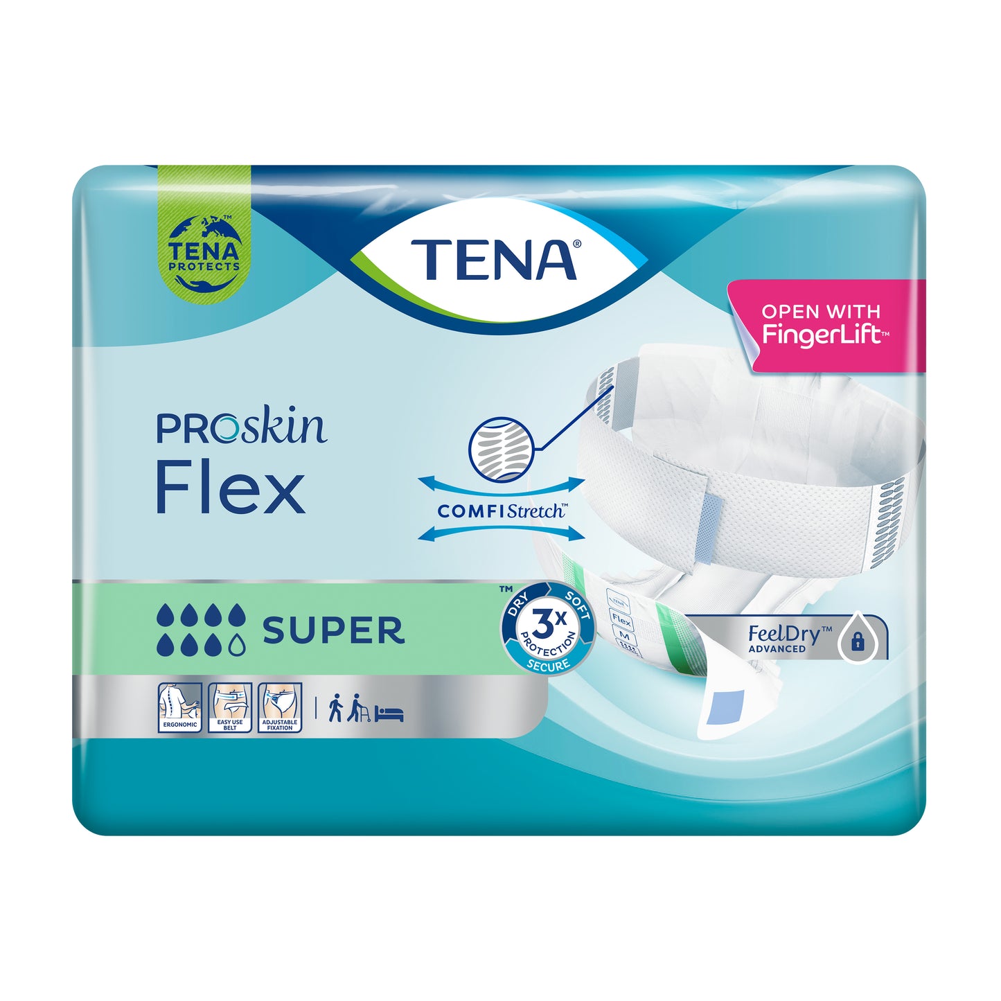 PANNOLONE PER INCONTINENZA TENA FLEX SUPER MEDIUM 30 PEZZI