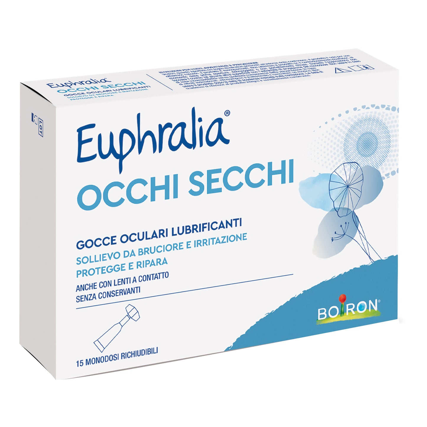 GOCCE OCULARI LUBRIFICANTI EUPHRALIA OCCHI SECCHI 15 MONODOSE RICHIUDIBILI X 0,5 ML