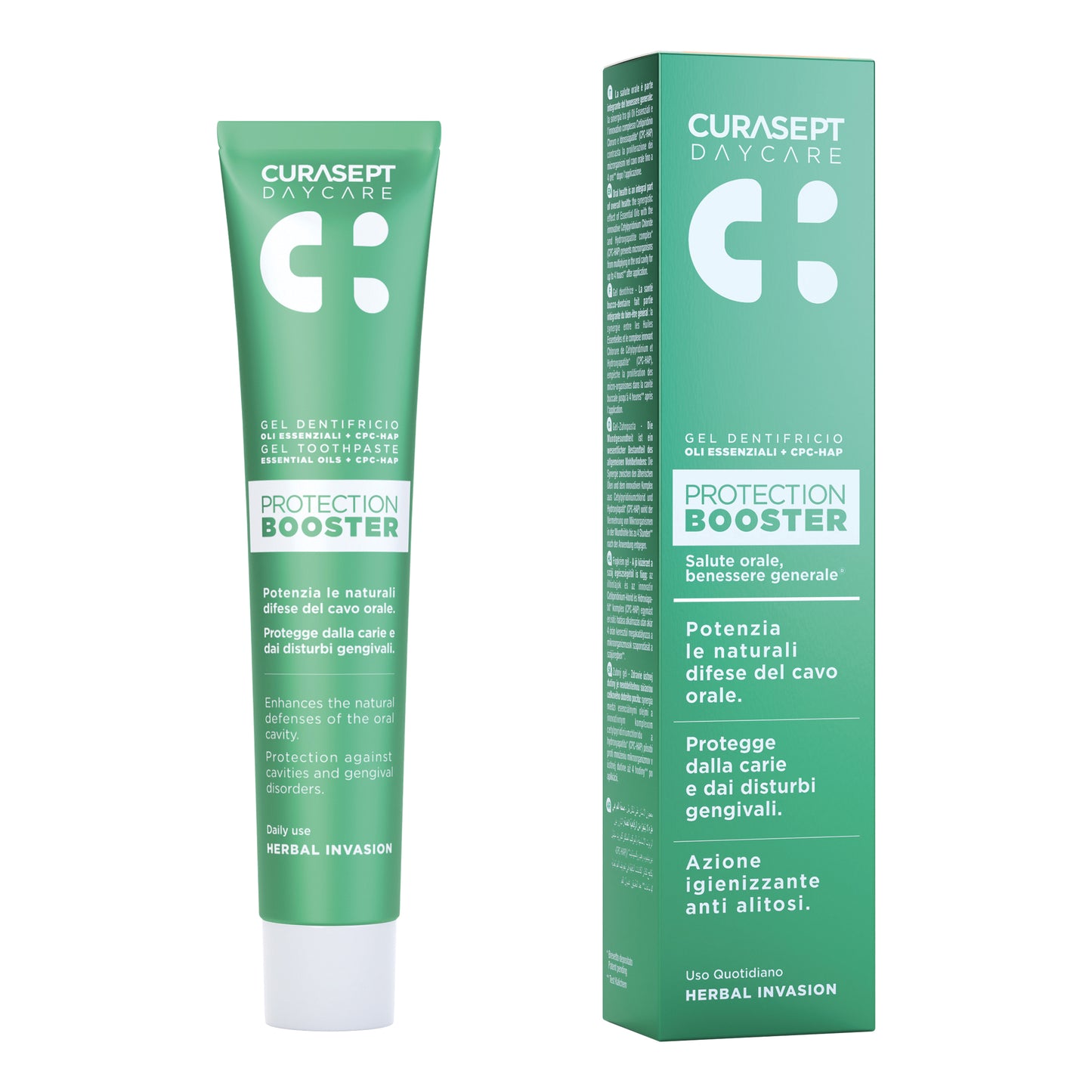 CURASEPT DAYCARE DENTIFRICIO PROTECTION BOOSTER HERBAL INVASION 75 ML