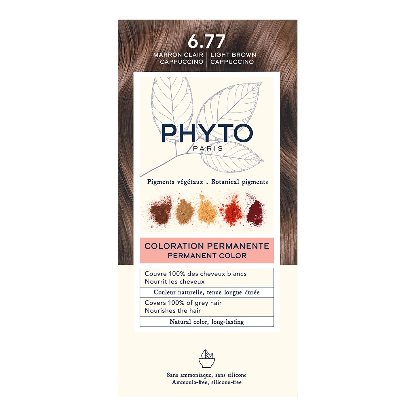 COLOR KIT 6,77 MARRONE CHIARO CAPPUCCINO 1 LATTE 50 ML + 1 CREMA 50 ML + 1 MASCHERA 12 ML
