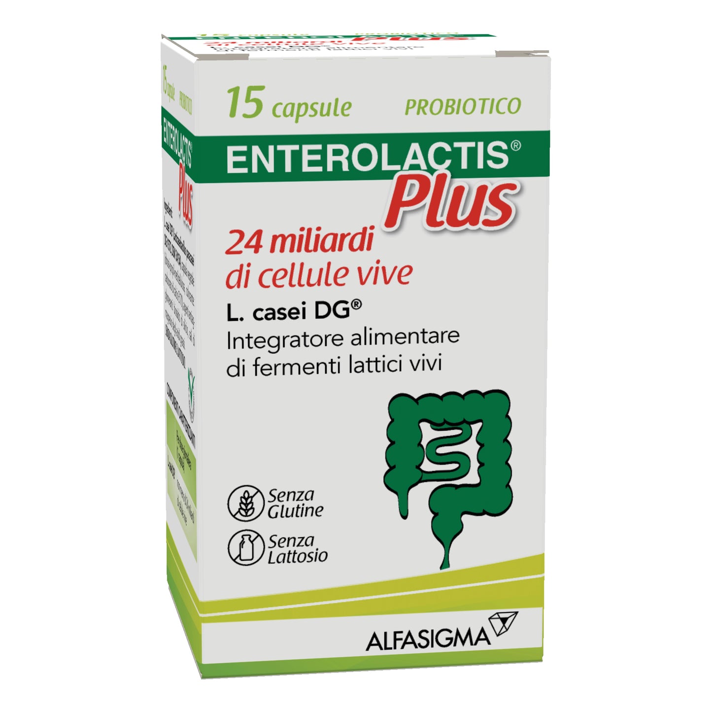 Enterolactis Plus 15 capsule Integratore di 24 miliardi di fermenti lattici vivi L.Casei