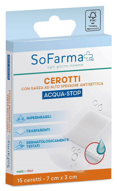 CEROTTO ACQUASTOP 7X3 CM 15 PEZZI SOFARMAPIU'