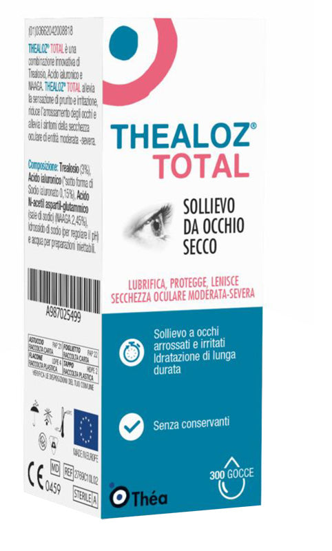Thealoz Total colliro per occhi molto secchi e irritati con Trealosio,Acido Ialuronico e NAAGA 10ml