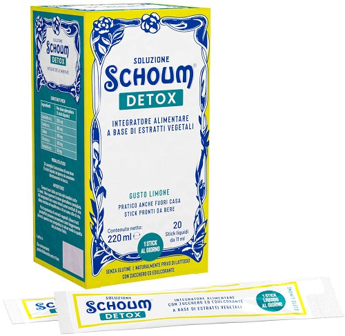 Soluzione Schoum Detox 20 Stick integratore depurativo per l'organismo