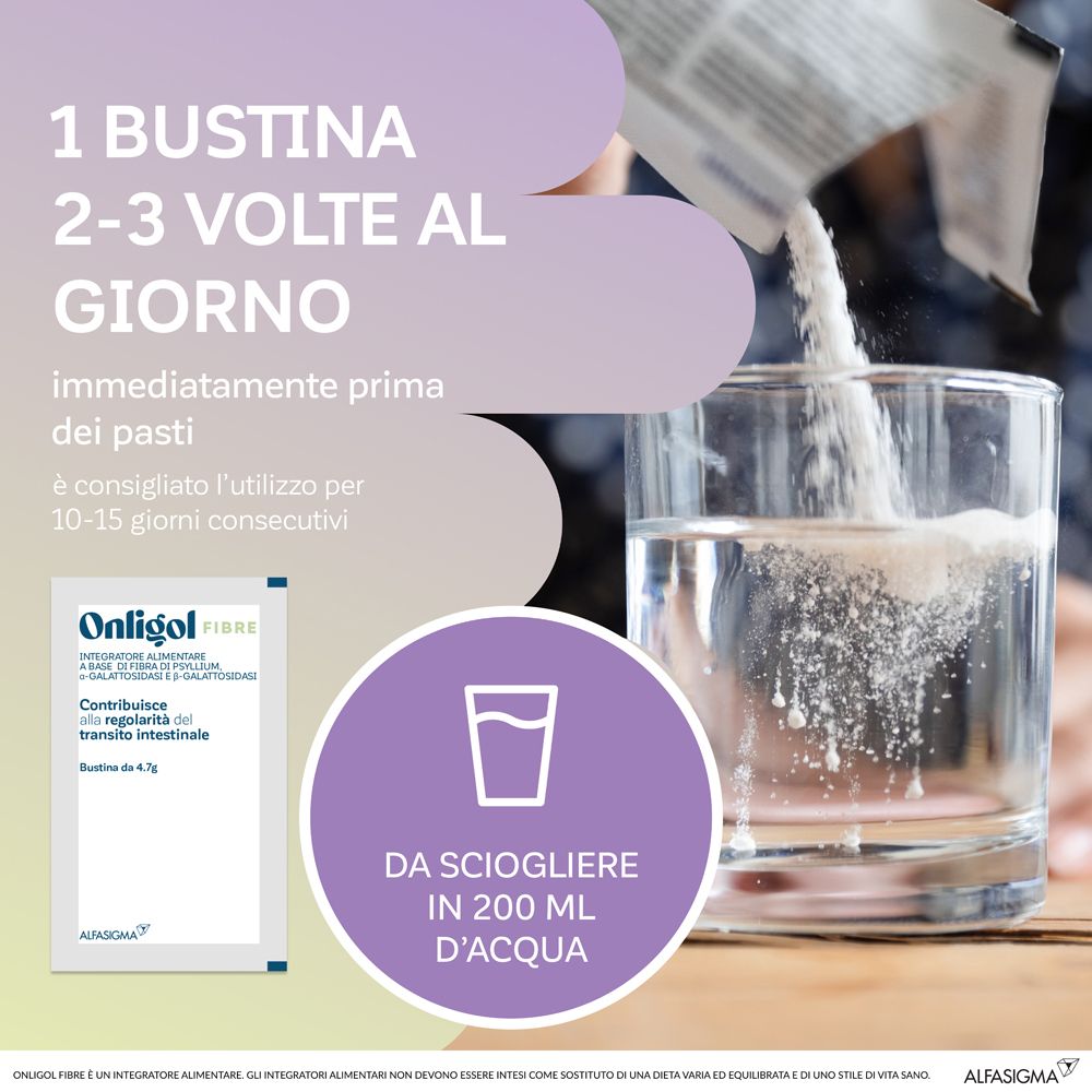 Onligol fibre prugna 20 bustine integratore per irregolarità intestinale