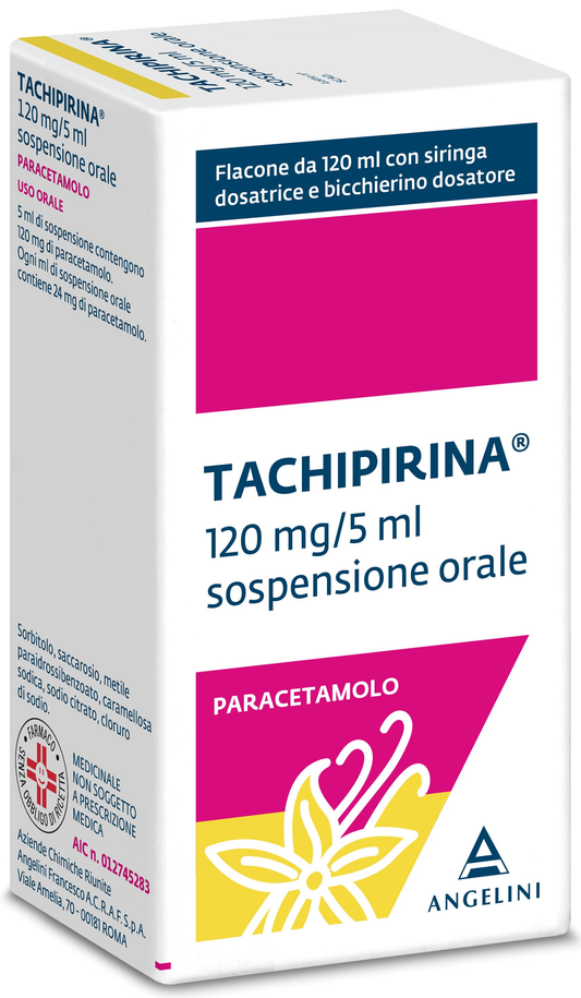 TACHIPIRINA SOSPENSIONE ORALE 120MG/5ML -FLACONE DA 120ML VANIGLIA E CARAMELLO