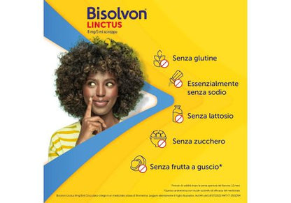 Bisolvon Linctus 8mg/5ml mucolitico per catarro e tosse grassa gusto cioccolato e ciliegia sciroppo 200ml