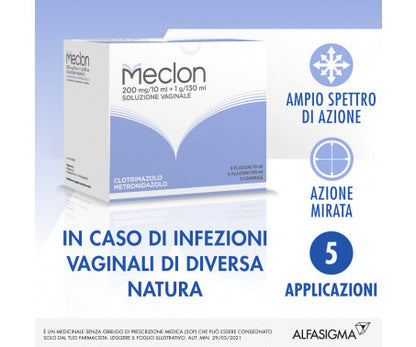 Meclon lavanda vaginale 5 flaconi+5 cannule usata in abbinamento ad altra terapia per le infezioni vaginali di varia natura