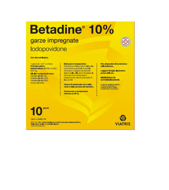 BETADINE*10GARZE IMPREGN 10x10