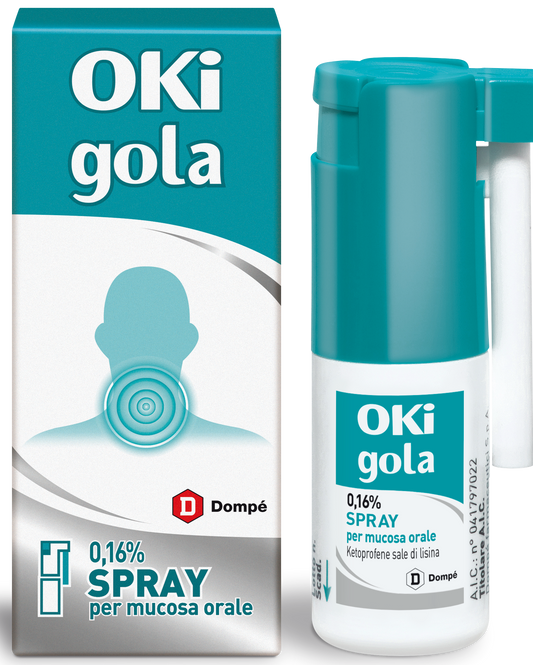OKI GOLA-SPRAY ORALE 15ML con 0,16% di Ketoprofene Sali di Lisina