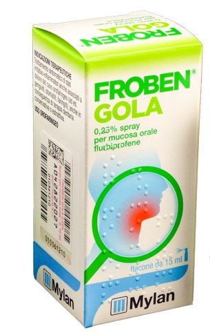 FROBEN GOLA SPRAY PER MUCOSA ORALE 0,25% DI FLURBIPROFENE- FLACONE DA 15ML