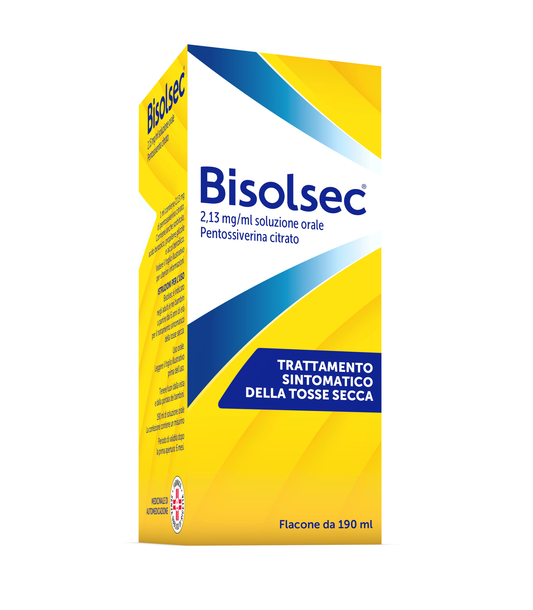 Bisolsec Soluzione Orale 190ml per il trattamento della tosse secca