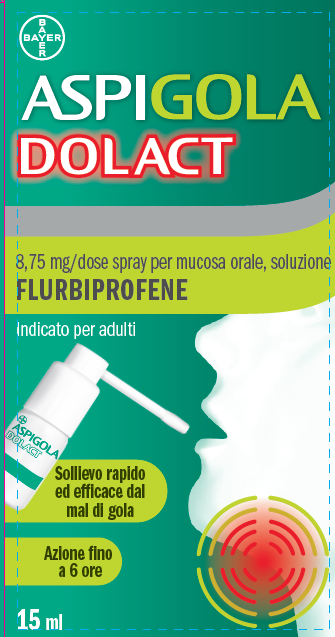 ASPIGOLADOLACT SPRAY ORALE 8,75/DOSE- FLACONE DA 15ML