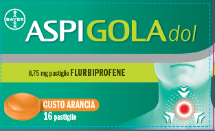 Aspi Gola Dol 16 pastiglie per la gola infiammata gusto arancia 8,75mg di flurbiprofene