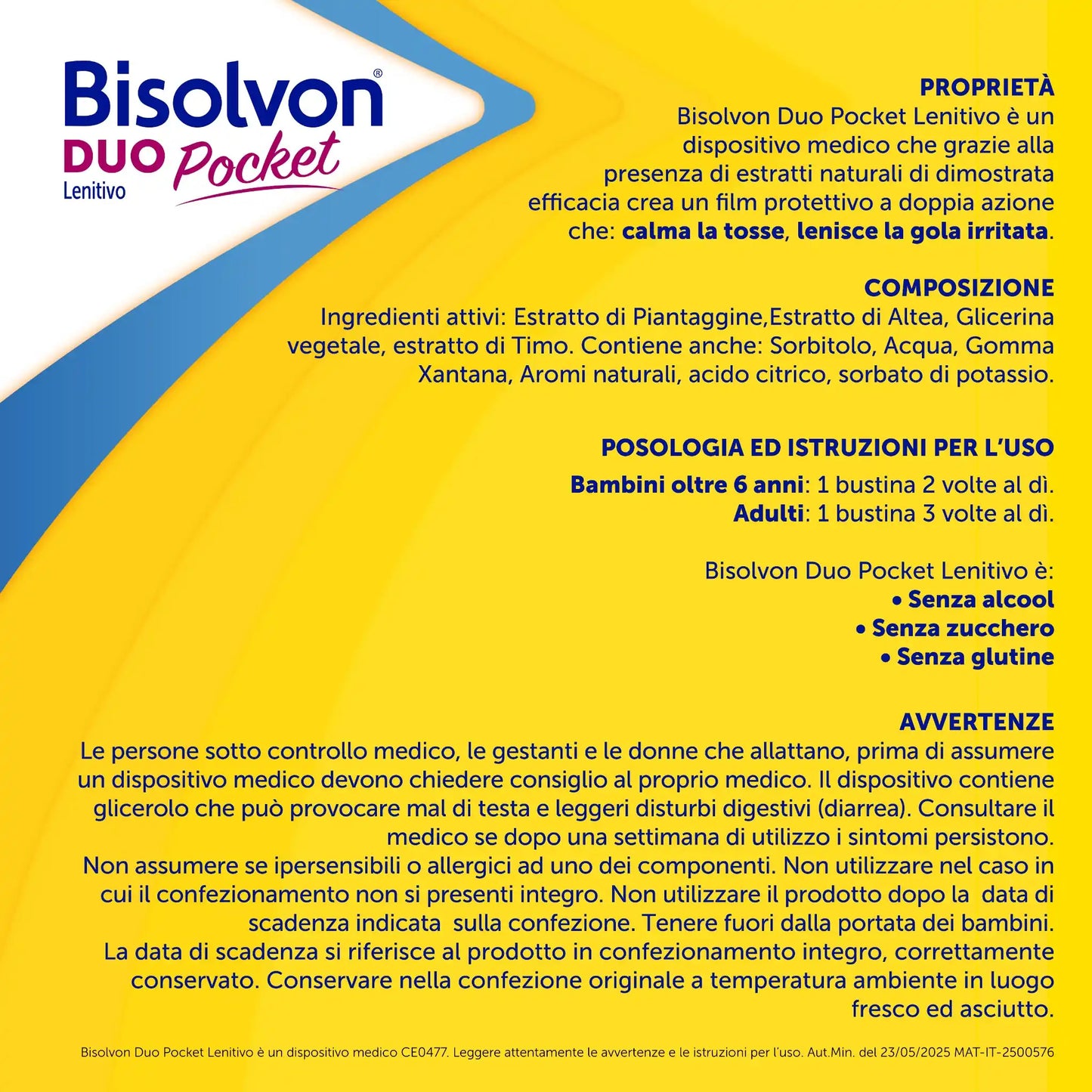 Bisolvon Duo Pocket Lenitivo 12 bustine per tosse di ogni tipo e gola irritata