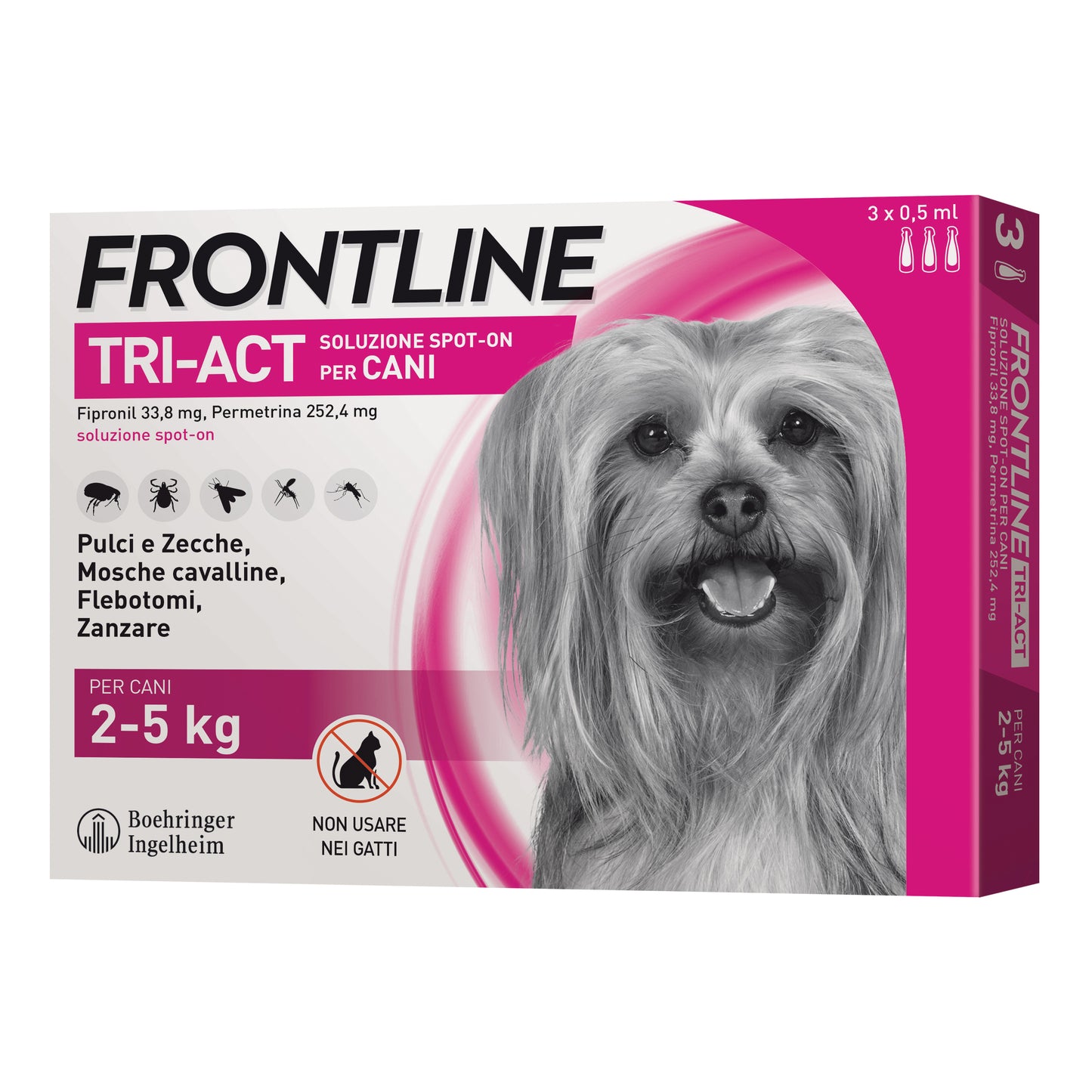 Frontline Tri-Act Spot On 3 pipette per cani da 2-5 Kg