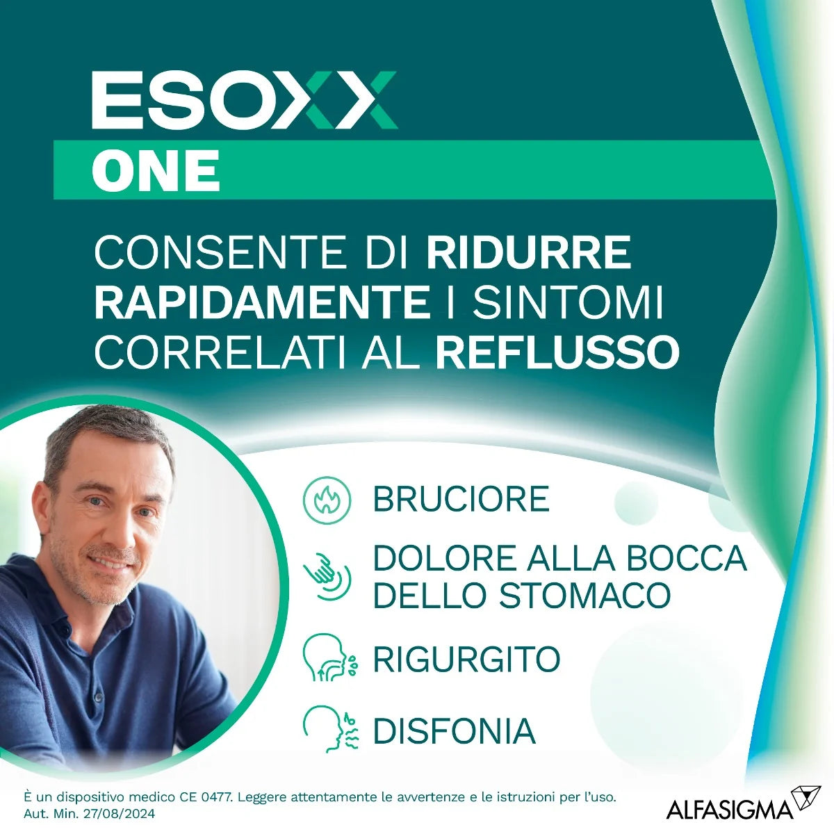 Esoxx One 20 bustine stick da 10 ml Integratore per il Reflusso Gastroesofageo