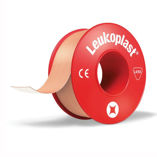 CEROTTO CHIRURGICO PER FISSAGGIO MEDICAZIONI IN ROCCHETTO LEUKOPLAST SUPPORTO VISCOSA COLOR PELLE MASSA ADESIVA CAUCCIU' OSSIDO DI ZINCO 2,5X500CM