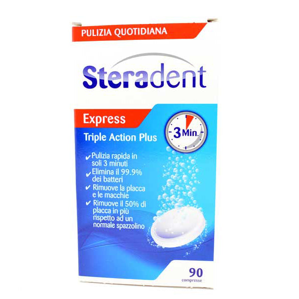 STERADENT TRIPLE ACTION PLUS 90 COMPRESSE PULENTI