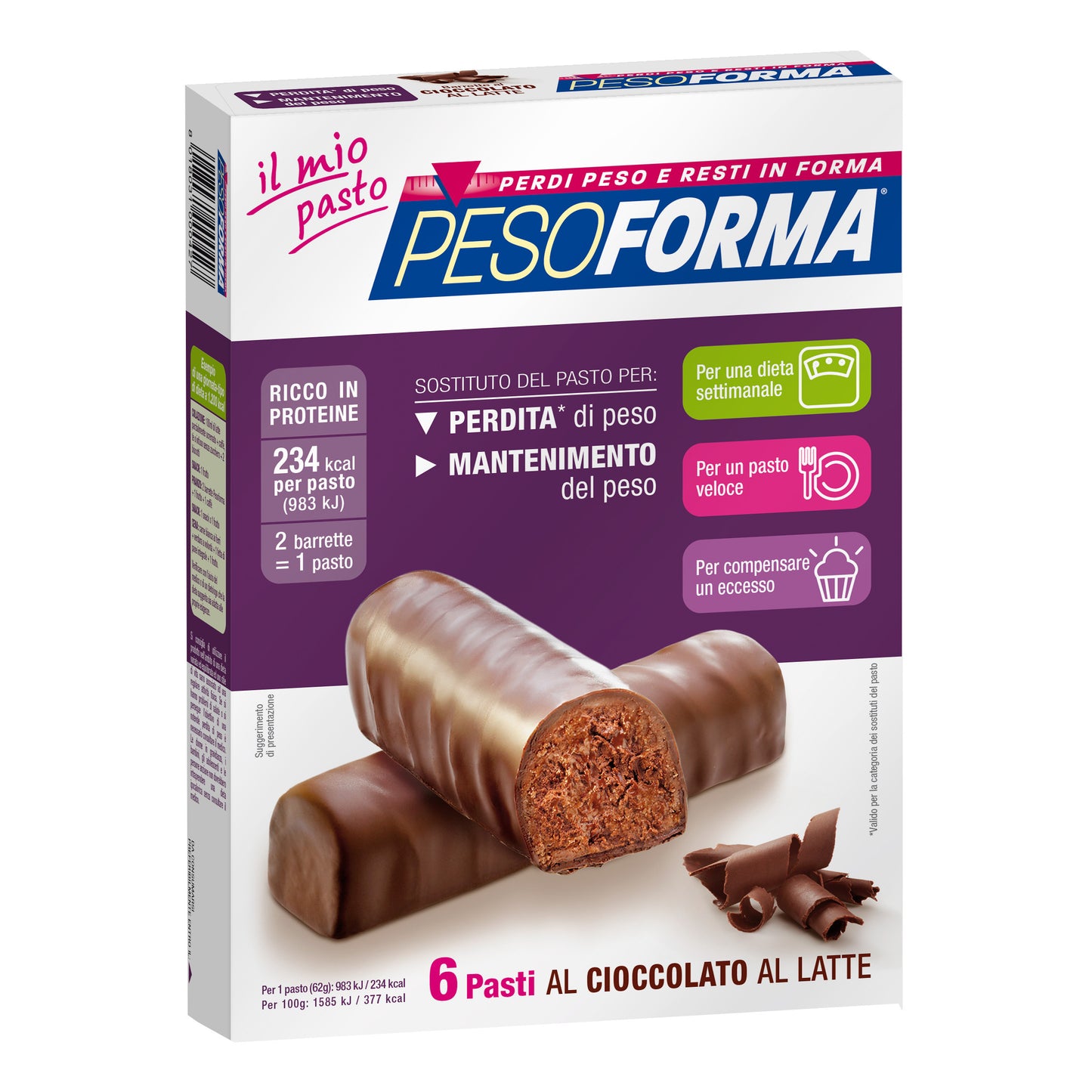 PESOFORMA BARRETTA CIOCCOLATO LATTE 12 X 31 G