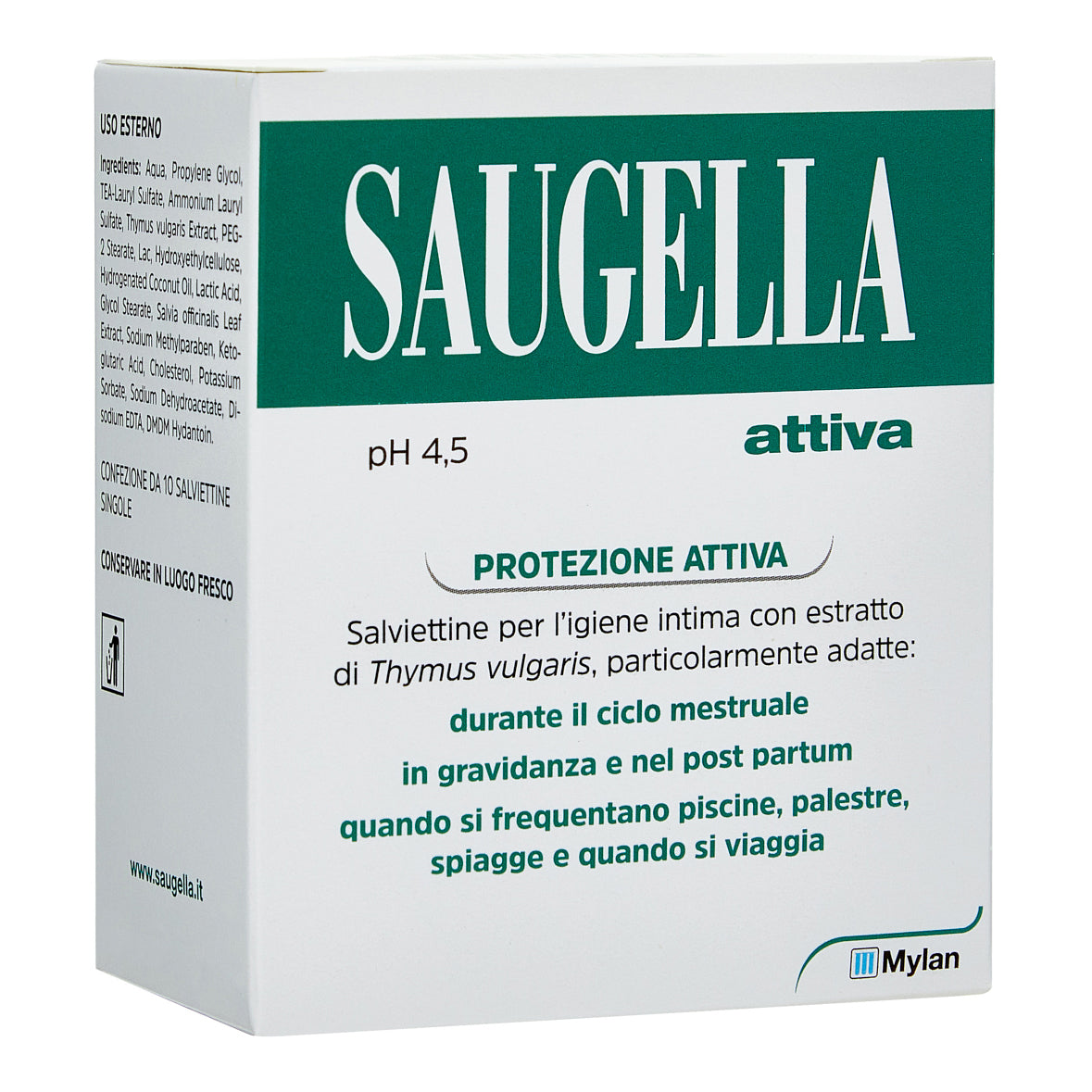 SAUGELLA ATTIVA SALVIETTINE DETERGENTI 10 BUSTINE