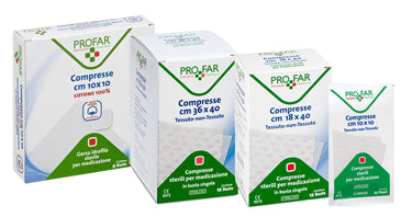 COMPRESSE IN TESSUTO NON TESSUTO 10 X 10 CM 100 PEZZI PROFAR
