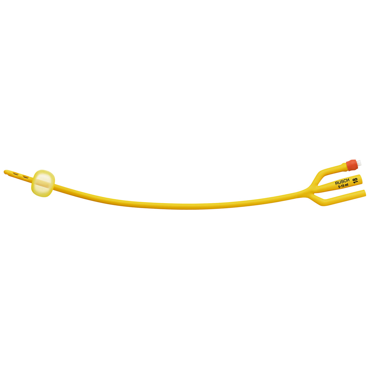 CATETERE FOLEY A MEDIA PERMANENZA  RUSCH GOLD PLUS A 3 VIE IN SILKOLATEX LATTICE-SILICONE PER ADULTO CH18 LUNGHEZZA 40 CM PUNTA CILINDRICA A 2 FORI PALLONCINO 5-15 ML 1 PEZZO