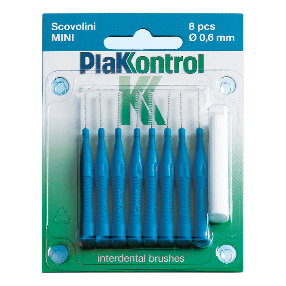 PLAKKONTROL SCOVOLINO MINI 0,6 MM 8 PEZZI + MANICO