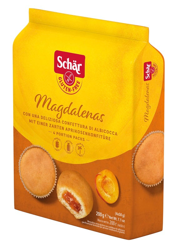 SCHAR MAGDALENAS CON CONFETTURA DI ALBICOCCA 4 PEZZI DA 50 G